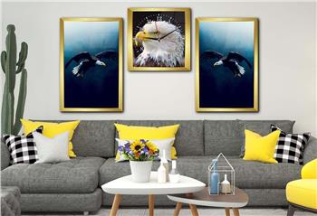 Tempered Glasss Wall Arts Art-Themed Set with Clock