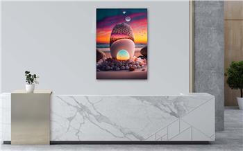 Dikey Sanat Temalı Cam Tablo 309