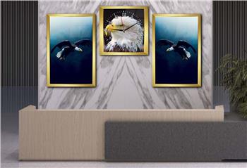 Tempered Glasss Wall Arts Art-Themed Set with Clock
