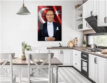 MUSTAFA KEMAL ATATÜRK GÖRSELLİ CAM TABLO