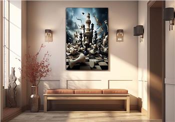 Dikey Sanat Temalı Cam Tablo 327