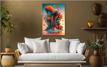Dikey Sanat Temalı Cam Tablo 322