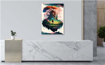Dikey Sanat Temalı Cam Tablo 323