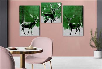 Tempered Glasss Wall Arts Art-Themed Set with Clock