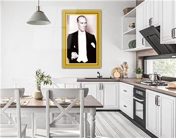 ÇERÇEVE GÖRSELLİ MUSTAFA KEMAL ATATÜRK GÖRSELLİ CAM TABLO 