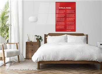 Turkish National Anthem Tempered Glass Wall Art 
