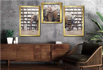 Tempered Glasss Wall Arts Art-Themed Set with Clock
