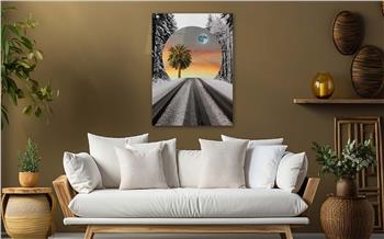 Dikey Sanat Temalı Cam Tablo 305