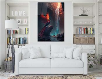 Dikey Sanat Temalı Cam Tablo 325