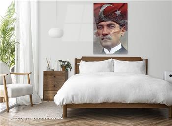 MUSTAFA KEMAL ATATÜRK GÖRSELLİ CAM TABLO