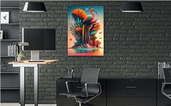 Dikey Sanat Temalı Cam Tablo 322