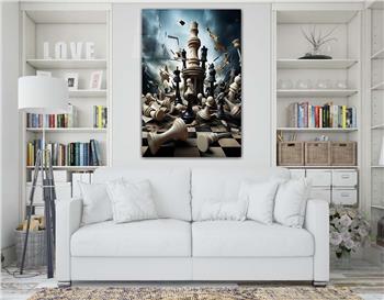 Dikey Sanat Temalı Cam Tablo 327