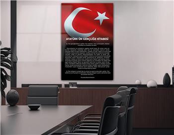 Atatürks Address to the Turkish Youth Glass Wall Art
