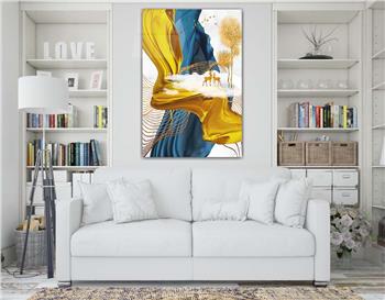 Dikey Sanat Temalı Cam Tablo 300
