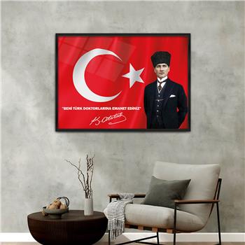 Alüminyum Çerçeveli Vatan Temalı Cam Tablo 043