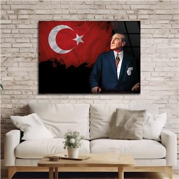 Yatay Vatan Temalı Cam Tablo63