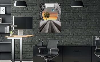 Dikey Sanat Temalı Cam Tablo 305