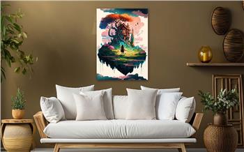 Dikey Sanat Temalı Cam Tablo 323