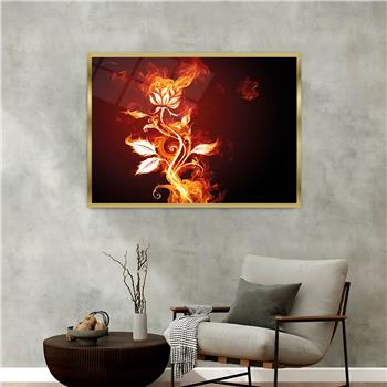 Aluminum-Framed Art-Themed Tempered Glass Wall Art 074