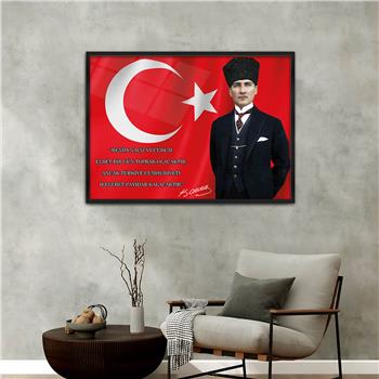 Alüminyum Çerçeveli Vatan Temalı Cam Tablo 044