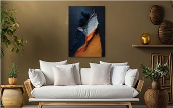 Dikey Sanat Temalı Cam Tablo 317