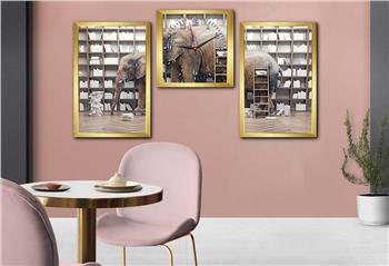 Tempered Glasss Wall Arts Art-Themed Set with Clock