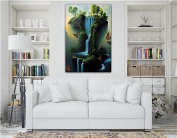 Dikey Sanat Temalı Cam Tablo 307