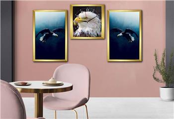 Tempered Glasss Wall Arts Art-Themed Set with Clock