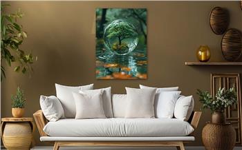 Dikey Sanat Temalı Cam Tablo 303