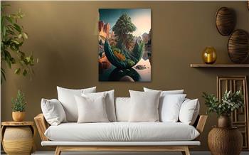 Dikey Sanat Temalı Cam Tablo 304