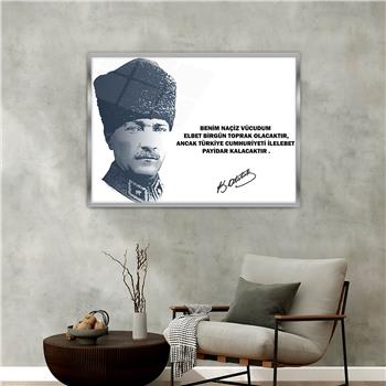 Alüminyum Çerçeveli Vatan Temalı Cam Tablo 008