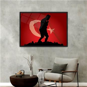 Alüminyum Çerçeveli Vatan Temalı Cam Tablo 056