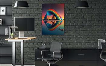 Dikey Sanat Temalı Cam Tablo 298