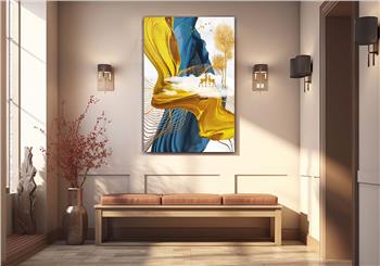 Dikey Sanat Temalı Cam Tablo 300