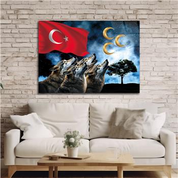 Yatay Vatan Temalı Cam Tablo 37