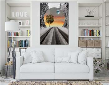Dikey Sanat Temalı Cam Tablo 305