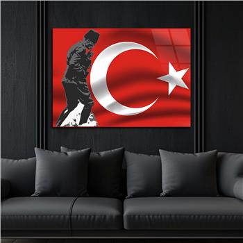 Yatay Vatan Temalı Cam Tablo 38