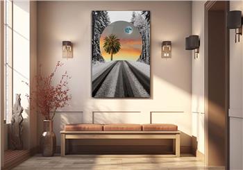 Dikey Sanat Temalı Cam Tablo 305