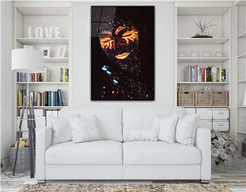 Dikey Sanat Temalı Cam Tablo 312