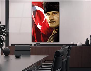 MUSTAFA KEMAL ATATÜRK GÖRSELLİ CAM TABLO 
