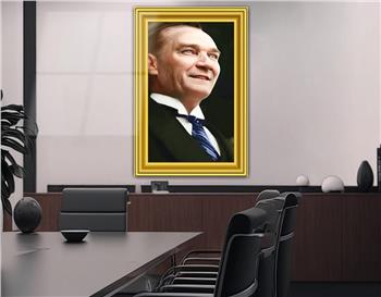 ÇERÇEVE GÖRSELLİ MUSTAFA KEMAL ATATÜRK GÖRSELLİ CAM TABLO 