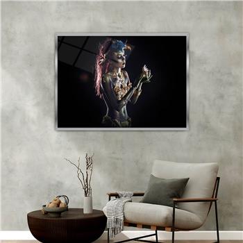 Aluminum-Framed Art-Themed Tempered Glass Wall Art 097