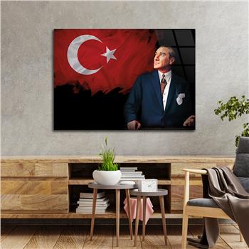 Yatay Vatan Temalı Cam Tablo63