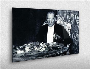 MUSTAFA KEMAL ATATÜRK GÖRSELLİ CAM TABLO