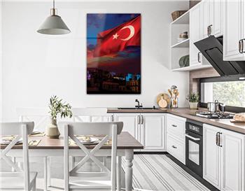 TÜRK BAYRAĞI GÖRSELLİ CAM TABLO