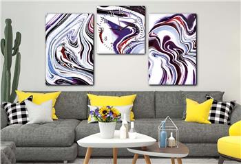 SANAT TEMALI CAM TABLO SAAT SETİ 
