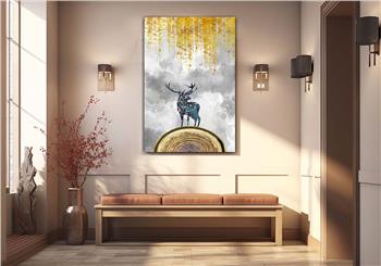 Dikey Sanat Temalı Cam Tablo 332