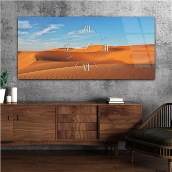 Yatay Ortadan Saatli  Sanat ve Doğa Temalı Cam Tablo 053