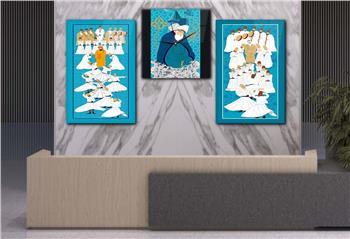 MESLEVİ VE MEVLANA GÖRSELLİ CAM TABLO CAM SAAT SETİ