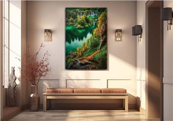 Dikey Sanat Temalı Cam Tablo 310